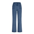 thumbnail image 5 of YIFUNIN Women's Slim Fit Slightly Flared Long Pants, Fashion Casual Jeans for Retro Style, Stretchy Comfortable Denim Trousers,Blue S, 5 of 6