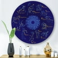 thumbnail image 1 of Designart - Zodiac With Constellations and Zodiac Signs - Modern Metal Circle Wall Art, 1 of 5