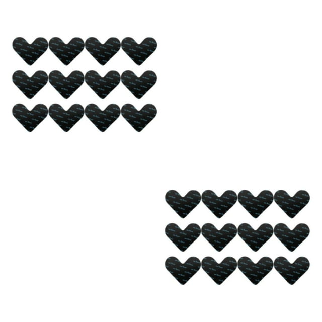 Guardoinrt 12x Grippers For Non Slide And Curling Washable Reusable And Reliable Black Black Heart-shaped 2Set