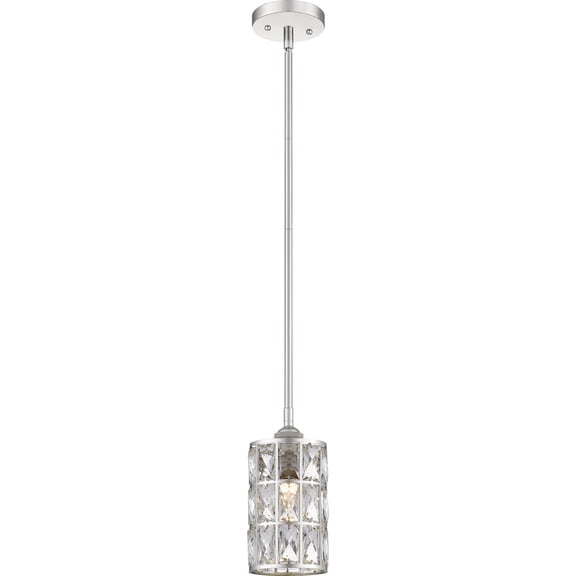 Quoizel Lighting Oliver - One Light Mini Pendant, Polished Nickel Finish with Crystal Glass