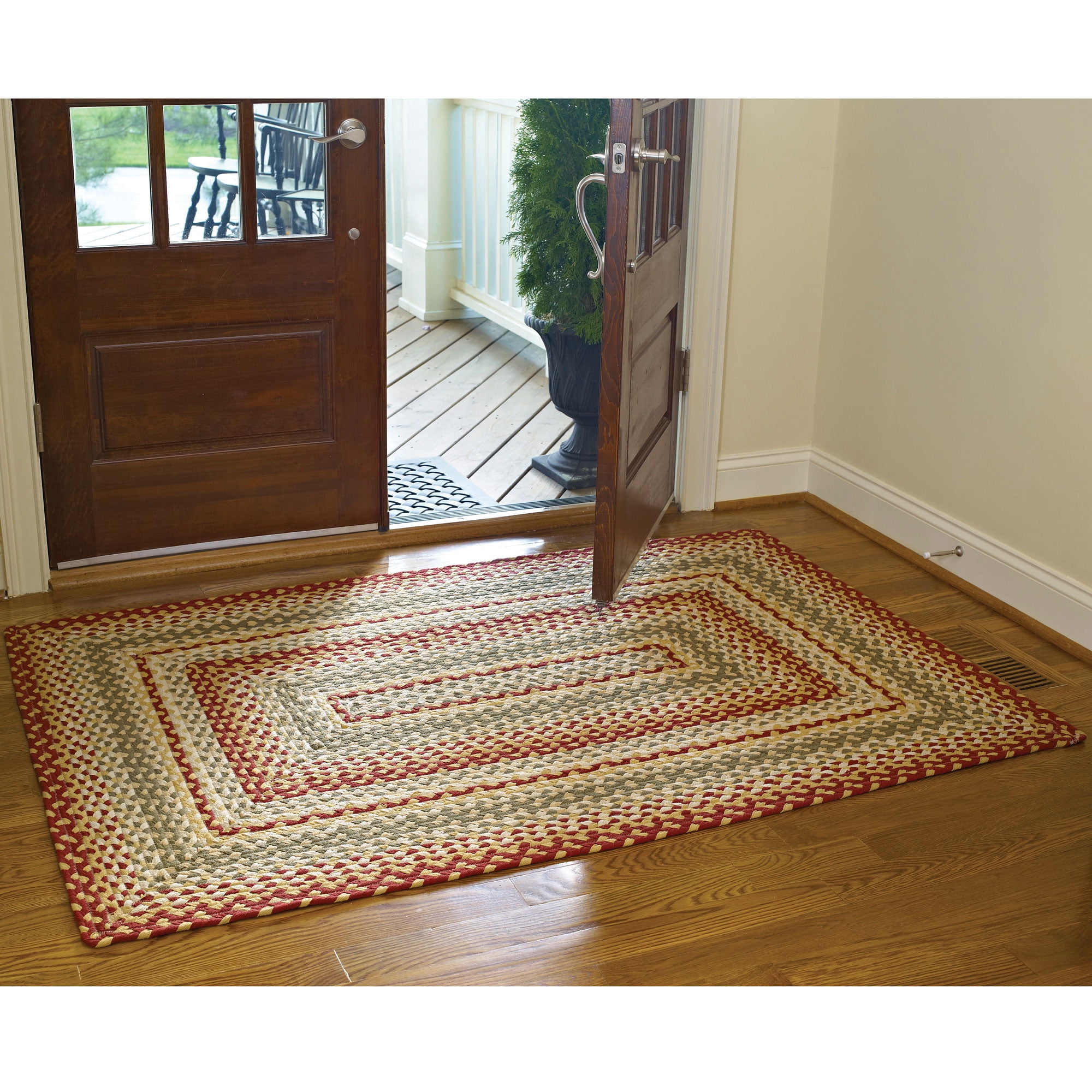 Park Designs Cotton Braided Area Rug Red Green