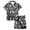 Grey-c, variant on Shadoumai Halloween Pajamas Button Front Graphic Print Button Down Short Sleeve Loungewear Clothes Set Comfy Home Clothes 2 Piece Pjs for