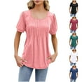 thumbnail image 1 of Fiudx Ofertas Flash Del Día Solo En Línea Blusa de Manga Corta con Estampado de Moda para Mujer, Camiseta Divertida con Cuello Redondo, Camiseta Sin Mangas, 1 of 5