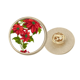 thumbnail image 1 of Ramo de flor de Pascua rojo Unbranded broche de oro metálico circular, 1 of 3