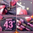 thumbnail image 4 of Pink Glitter Happy 43rd Banner Gold Stars 43rd Birthday Display Pink Balloons Gift Box Birthday Backdrop for 43rd Birthday Party Indoor Celebration Photo Shoot, 4 of 9