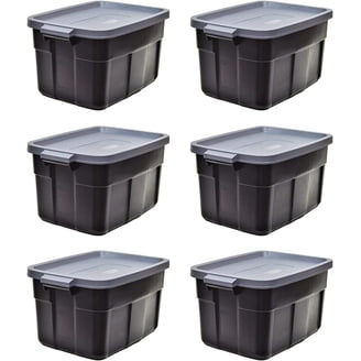 Rubbermaid 18 Gal Roughneck Storage Containers, Heritage Blue, 6