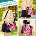 thumbnail image 5 of Ckdifva Strawberries and Pink Leopard Cooler Bag Cooler Cooling Tote Lunch Bag Lunch Box Front Pocket with Shoulder Strap, 5 of 6