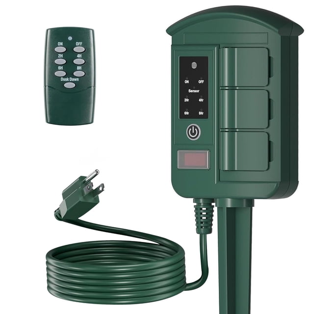 Temporizador Outdoor Power Stake BN-LINK, impermeable, 6 enchufes