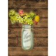 thumbnail image 3 of CafePress - Mason Jar Floral Barn Wood Western Country Greetin - Greeting Card, Blank Inside Glossy, 3 of 4