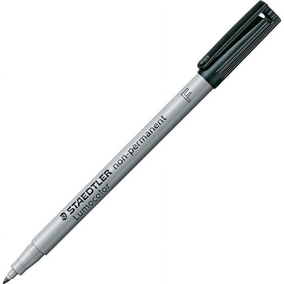 Staedtler Lumocolor Fine Point Waterbased Marker - Fine Marker Point - Black Water Based Ink - Black Polypropylene Barrel - 10 / Box | Bundle of 2 Boxes