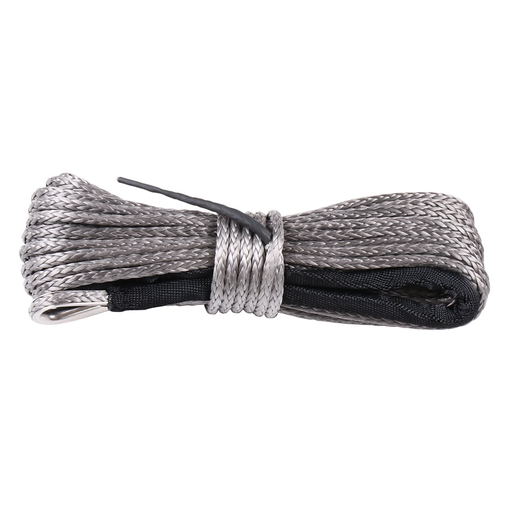Synthetic Winch Rope,SCITOO Grey 1/4" x 50ft Synthetic Winch Rope Line