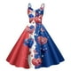 thumbnail image 1 of WILLBEST Vestido De Verano Para Mujer, Con Tirantes, Estampado Informal, Cintura Alta, Estilo Libertad Democrática, Para El Día De La Independencia 667, 1 of 2