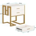 thumbnail image 6 of Tribesigns White and Gold Nightstand with 2 Drawers, 21 Inch Wide Night Stand Modern Bedside Table with Metal Frame 2-Drawer End Table for Bedroom Sofas Sides, 6 of 6
