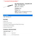 thumbnail image 2 of Rear Shock Absorber - Compatible with 2006 - 2013 Volvo C70 2007 2008 2009 2010 2011 2012, 2 of 2