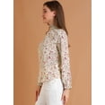 thumbnail image 4 of INSPIRE CHIC Blusa Floral Vintage Cuello Fruncido Con Volantes Manga Larga Para Mujer Blanco XL, 4 of 6