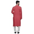 thumbnail image 3 of Atasi Kurta Longue Boutonnée pour Hommes Col Chinois Uni Kurtas Ethniques Décontractées-Large, 3 of 6