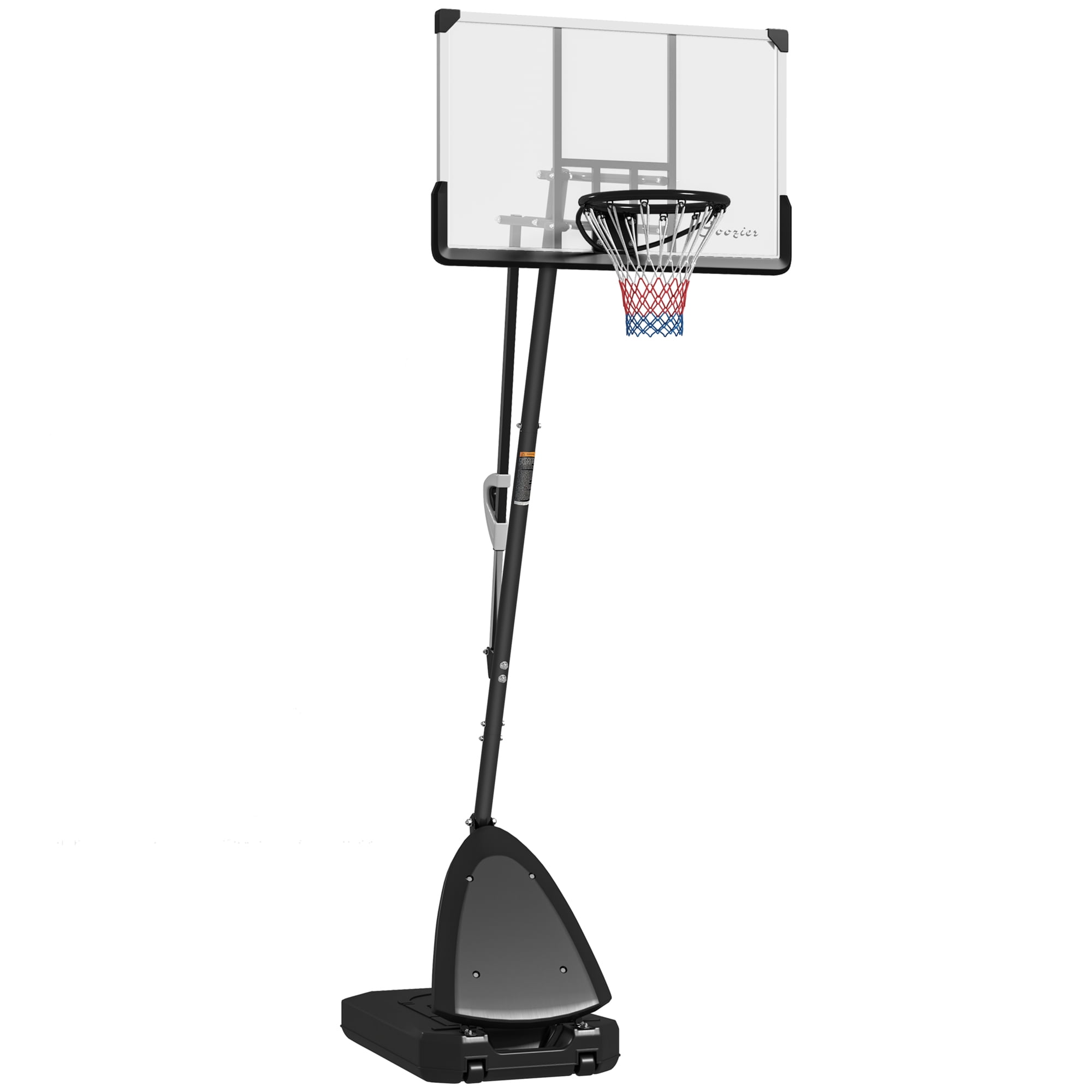 Soozier 4.9-10' Basketball Hoop with 44" Shatterproof Backboard, Rebound System, Wheels and Fillable Base