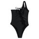 thumbnail image 4 of Gibobby Traje de baño sexy de una pieza Traje de baño ajustado con tirantes y hombros descubiertos para mujer, traje de baño de una sola pieza, traje de (Negro,XL), 4 of 5