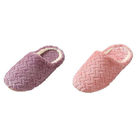 (2-Pack) Rinsvye Couple Models New Jacquard Womens+Slippers+Size+8 Japanese Soft Bottom Mute Beach Slippers for Women Velvet Slippers Non Slip Cow Slippers for Women Wooden Floor indoor Slippers