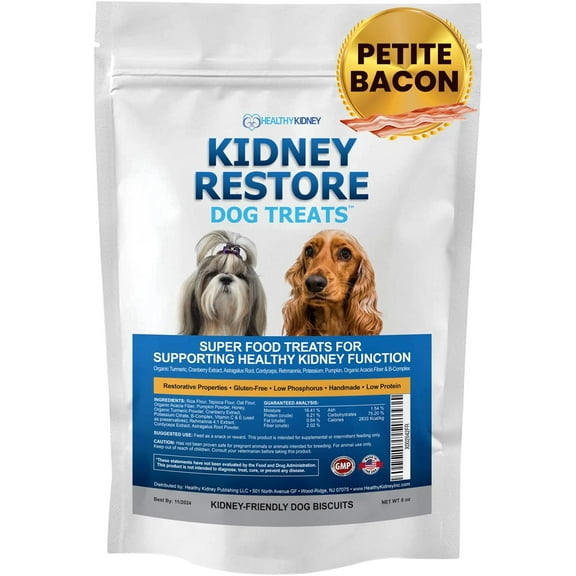 Kidney Restore Bacon Dog Treats for Petite Dogs, Low Protein Treats (16oz)