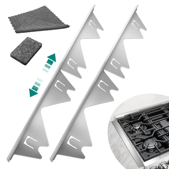 Juego de 2 fundas para estufas Windspeed, de acero inoxidable, color plateado