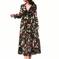 thumbnail image 3 of Kilaqueen Tiered Boho Dresses for Women Fashion V Neck Ruffle Flowy Maxi Dresses Long Sleeve Wedding Guest Plus Size Dresses Lightweight Floral Beach Dresses, 3 of 7
