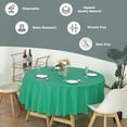 thumbnail image 5 of (4 Packs) Emerald Green Premium Round Heavy-Duty Plastic Table Covers ( Reusable), 5 of 6