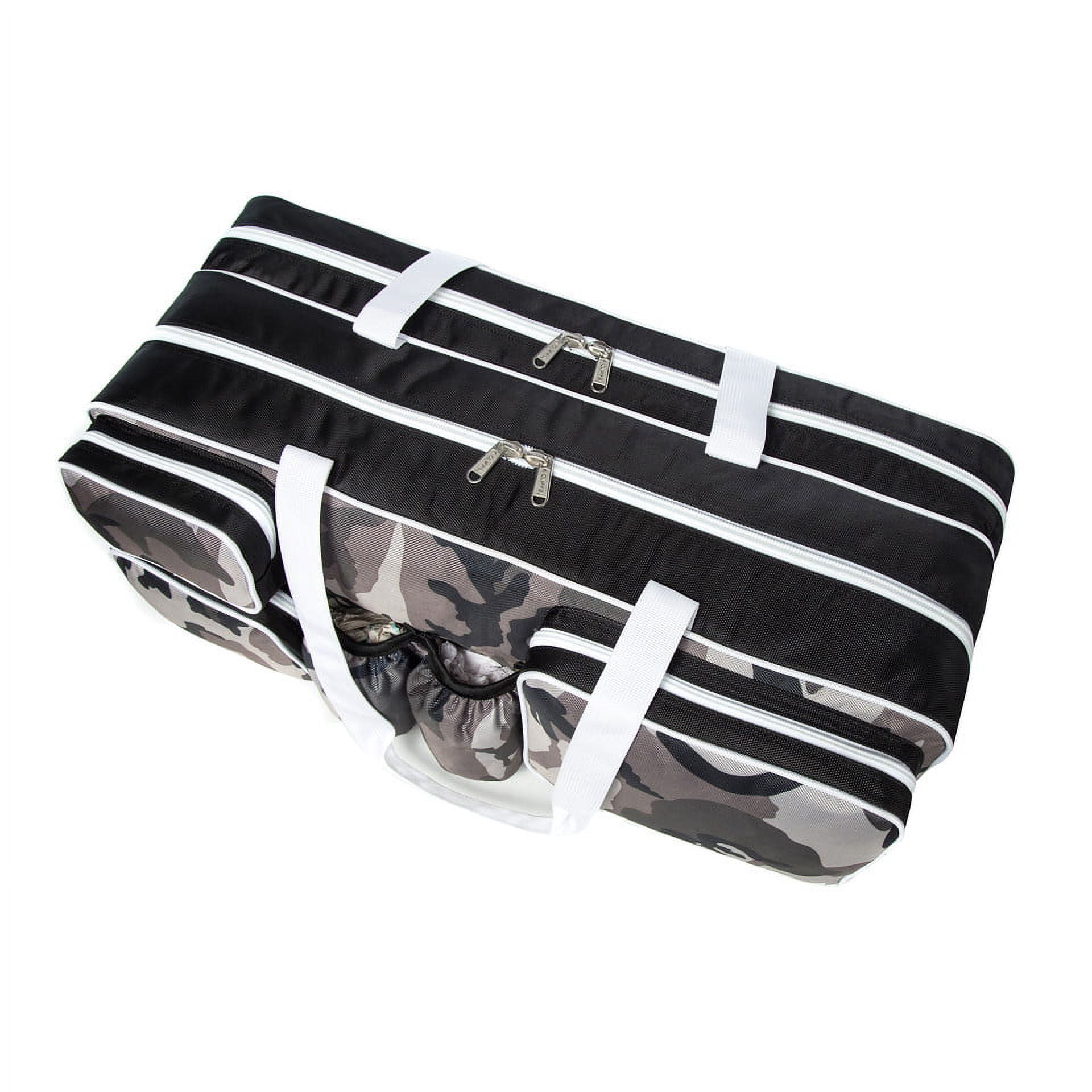 High Quality Tennis Bag Heavy Duty Racket Duffle Badminton Racquet Duffel Ballistic Nylon Squash Gear Tournament Duffle Bags with Shoe Compartment & 2 Water Bottle Pockets Snow Camouflage