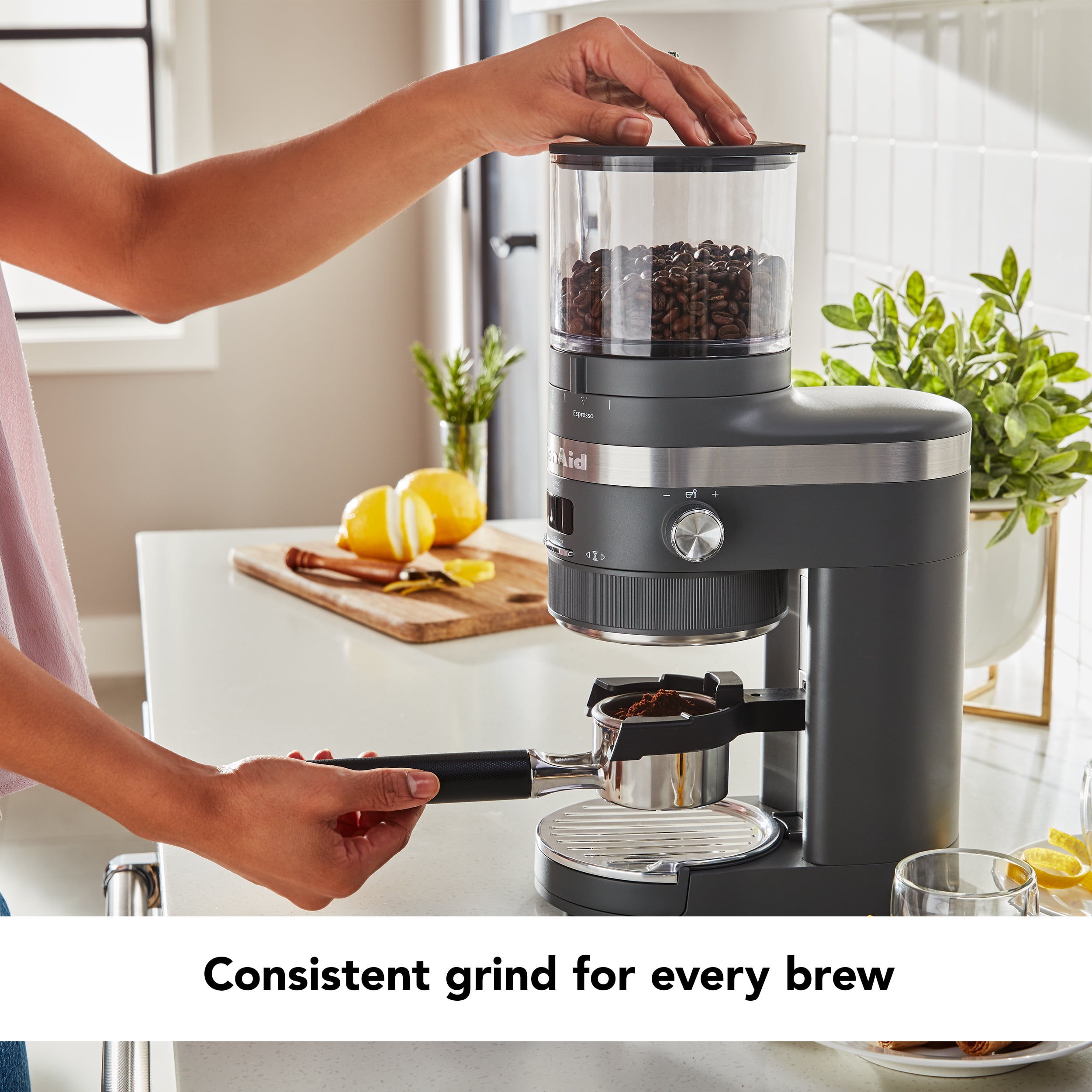 KitchenAid Burr Coffee Grinder, Charcoal Grey, KCG8433