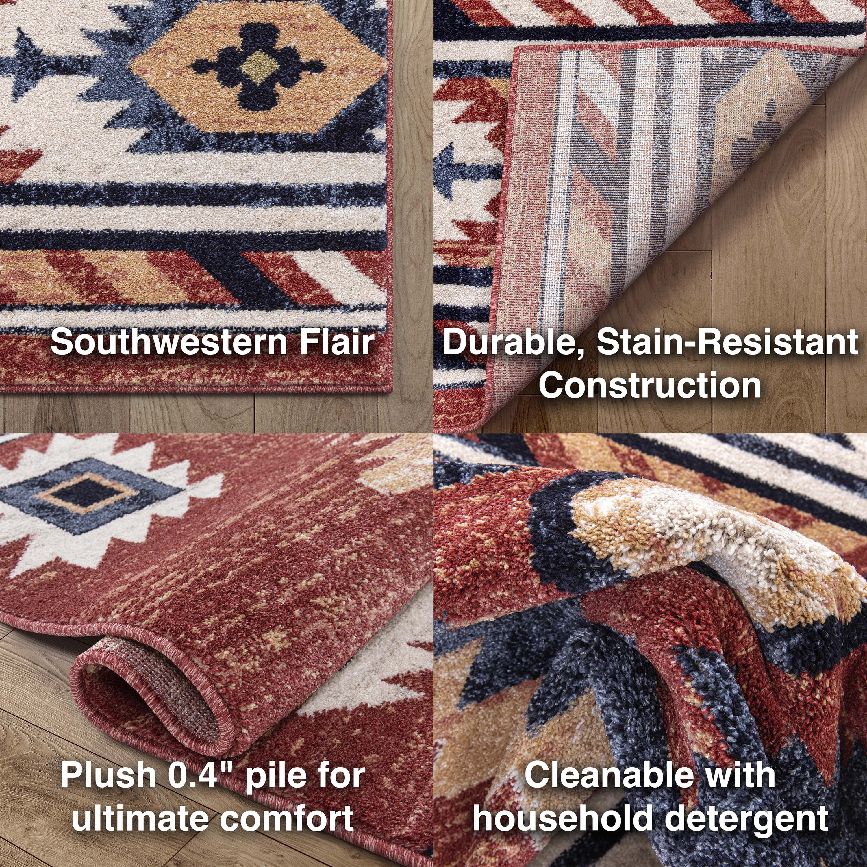 Well Woven Tulsa Lea Bohemian Southwestern Crimson 6'7" x 9'3" Area Rug