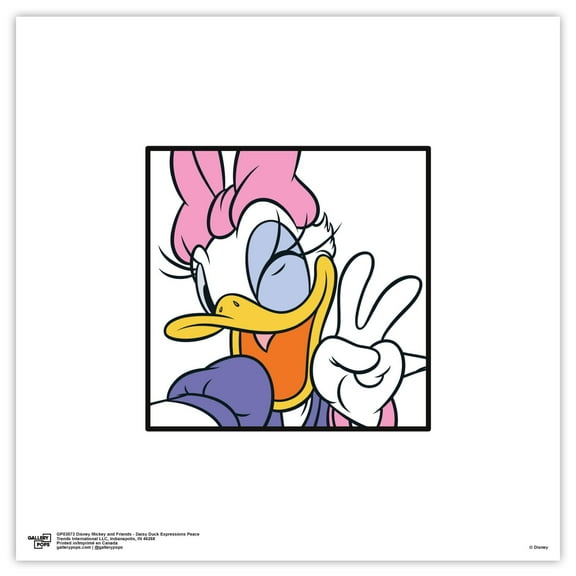 Gallery Pops Disney Mickey and Friends - Daisy Duck Expressions Peace Wall Art, Unframed Version, 12" x 12"