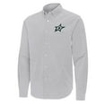 thumbnail image 2 of Men's Antigua Gray Dallas Stars Porter Woven Tri-Blend Long Sleeve Button-Down Shirt, 2 of 3