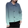 thumbnail image 2 of Mceream Women's Ribbed Knit Shacket Button Down Gradient Jackets Long Sleeve Sweater Shirts Fall Winter Trendy Cardigans Plus Size Winter Warm Outwear Chaqueta De Invierno Para Mujer Green XXL, 2 of 5