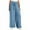 Light Blue, variant on Chbgutlmr Wide Leg Pants Women Solid Color Lightweight Elastic Waist Loose Casual Drawstring Trousers