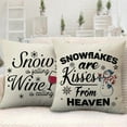 thumbnail image 4 of Winter Wishes Gnome Snowman Decorative Pillow Covers 18 x 18 Set of 4, Snowflakes are Kisses from Heaven Blue Christmas Throw Pillowcase, Hot Cocoa Farmhouse Cushion Case for Home Decor, 4 of 6