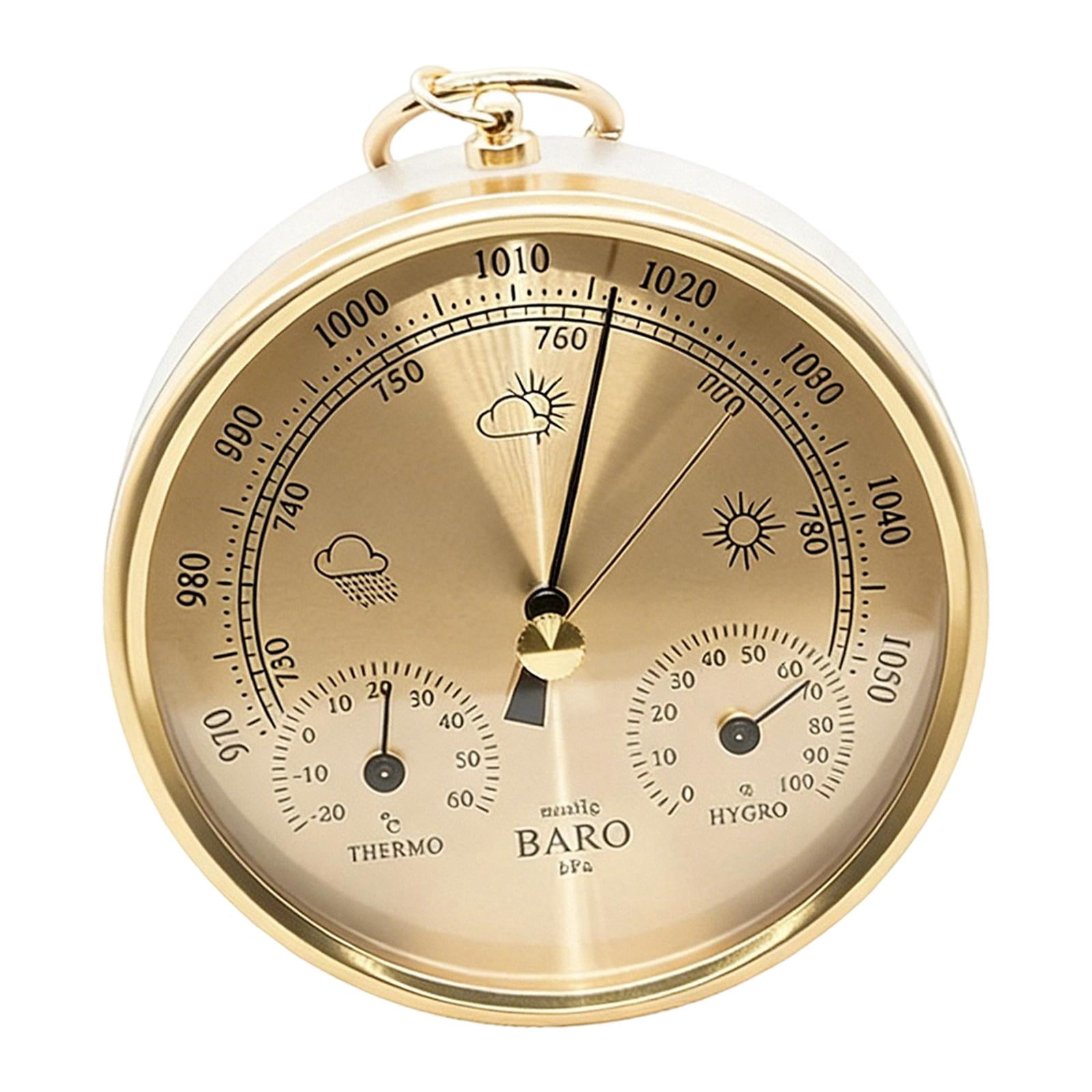 WLPZXP Barometer Thermometer Hygrometer Weather Station for Home Office Living Room Gold