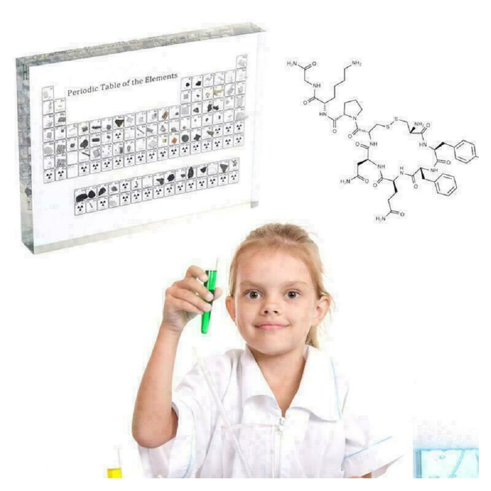 Acrylic Periodic Table Display Stand Inside with Elements Samples for Science Lovers 15 x 11.4 x 2 cm Teachers and Students to Learn Chemistry Chart Tools MSUIINT Periodic Table with Real Elements 