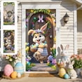 thumbnail image 7 of SIYTUAU Polyester Easter Door Curtain Banner With Bunny Egg Print For Party Celebration Hanging Flag A 35X71 Inch, 7 of 7