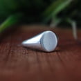 thumbnail image 3 of Silver Signet Ring, 925 Sterling Silver Ring, Men's Signet Ring, Statement Ring, Minimalist Round Face Ring, Custom Engravable Menâ€™s Jewelry, 3 of 9