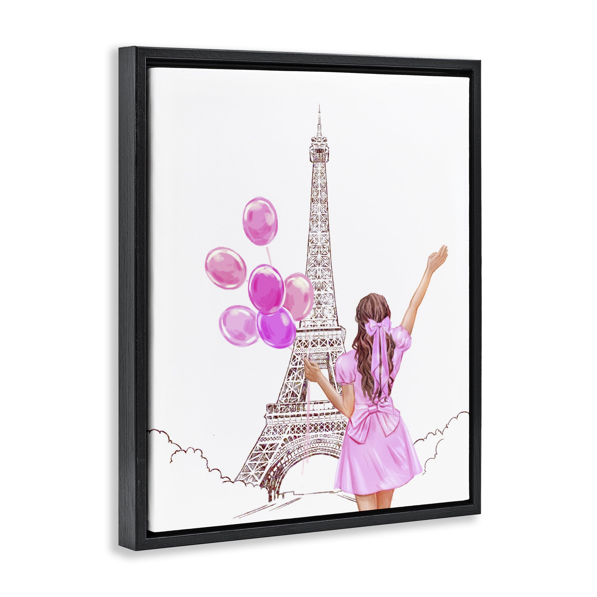 Stupell Industries Chic Paris Celebration Black Framed Floater Canvas Wall Art, design by Ziwei Li