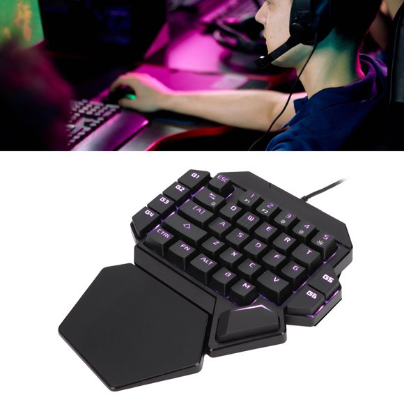 One Handed Gaming Keyboard, K50 35 Keys USB Wired Single Hand Keyboard With 6 Programmable Keys,RGB Left Handed Ergonomic Mechanical Gaming Keyboard,for Game/Work