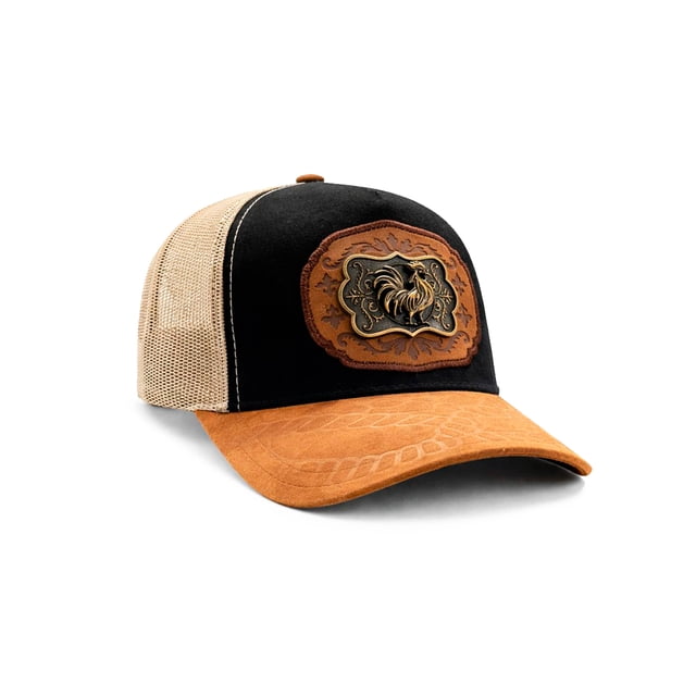KNITE Gorra Trucker Hombre Iron Rooster Gallo Western Placa Metálica Ajustable