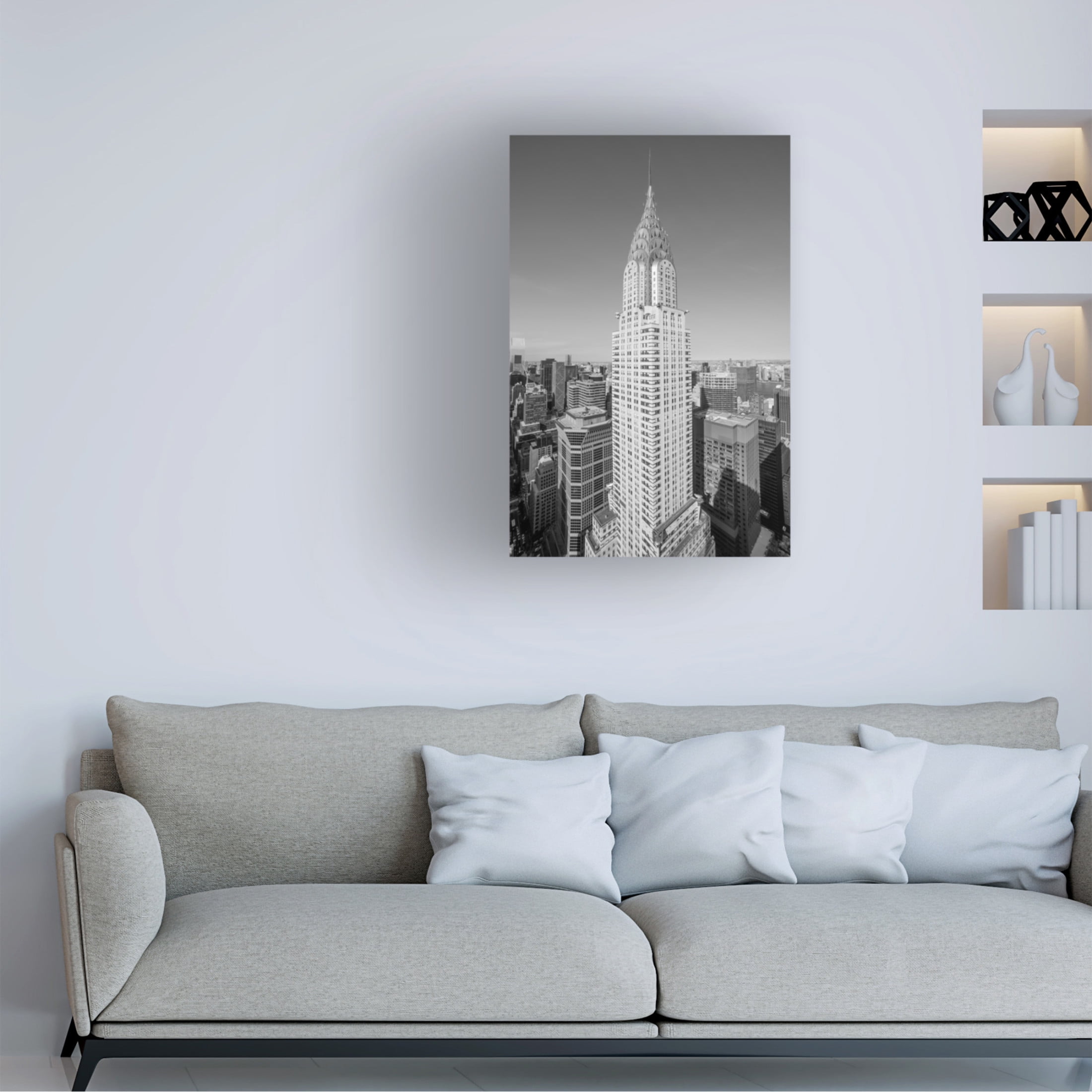 Trademark Fine Art Christopher R Veizaga Chrysler Black and White Canvas Wall Art