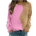 thumbnail image 4 of Womens Crewneck Sweatshirt Colorblock Patchwork Drop Shoulder Loose Sweatshirts Pullover Tops Sping Outfits 2026, 4 of 5