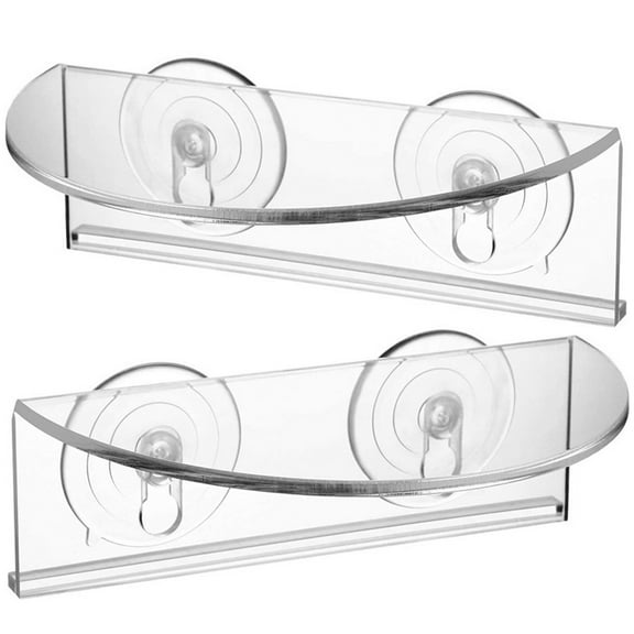 OATIPHO 2Pcs Transparent Acrylic Plant Holders Suction Cup Bonsai Racks for Window Sill Storage and Display