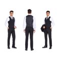 thumbnail image 3 of ETHAN Mens 3 Piece Suit Classic Fit Black Pinstripe Set for Young Men Homecoming Party Dress XXL, 3 of 8