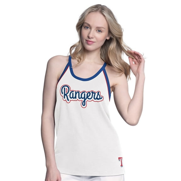 Women's-G-III 4Her by Carl Banks  White Texas Rangers Curveball Tank Top