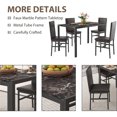 thumbnail image 6 of 5 Piece Dining Room Table Set, Modern Dining Table Sets with Black PU Leather Chairs for 4, Faux Marble Pattern Rectangle Kitchen Table Set for Bar Living Room Breakfast Nook Small Space, 6 of 10
