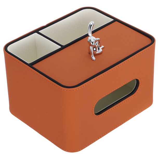 FELTECHELECTR Caja Organizadora De Pañuelos De PU Con Compartimento Para Control Remoto