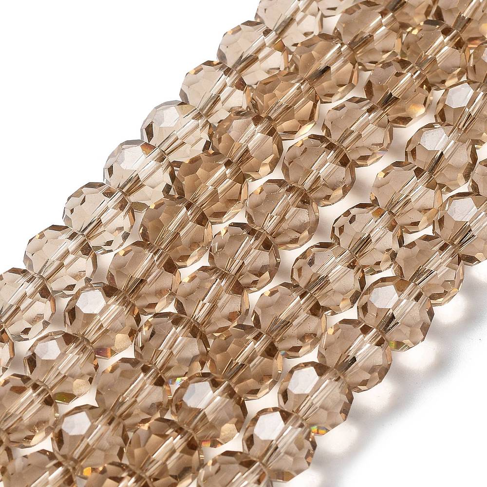 10strands Transparent Glass Bead Strands Imitate Austrian Faceted(32 Facets) Round Moccasin 10mm Hole: 1mm about 65~68pcs/strand 58~62cm